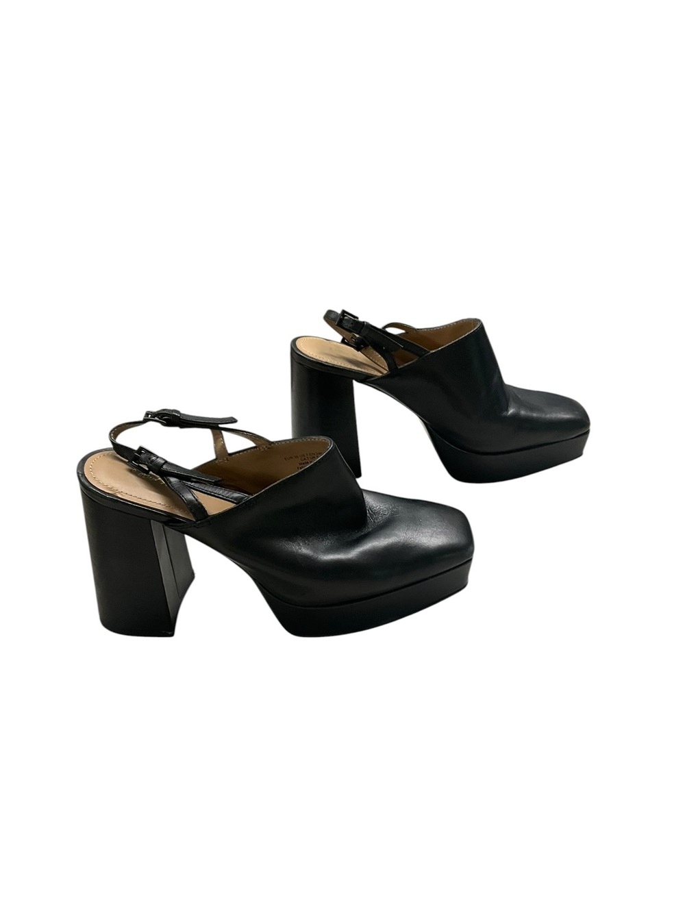 & Other Stories Black Platform Slingback Mules 38